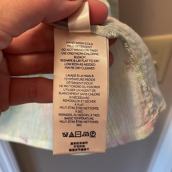 Anthropologie Pilcro Top sz S pink and teal tie dye - Picture 3 of 10